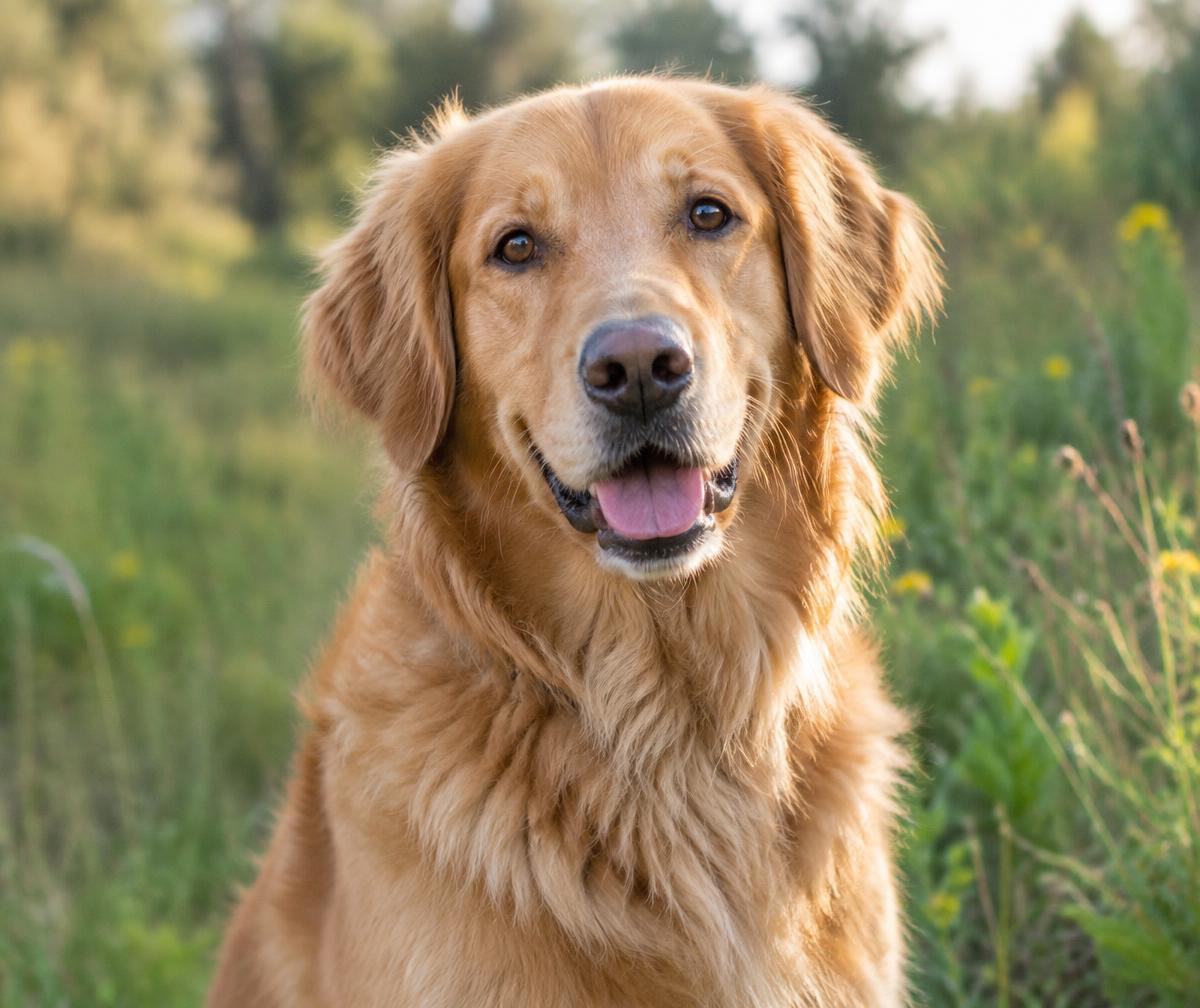 Golden Retriever Mix field portrait